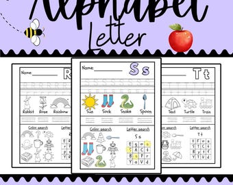 Alphabet Letter Practice Pages | Tracing, Coloring, and Beginning Sounds (A–Z)