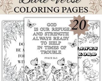 Bible Verse Coloring Pages | Christian Scripture Art (Digital Download)