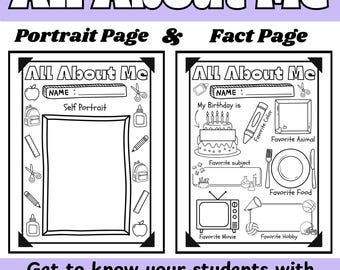 Todo sobre mí y autorretrato: Hoja de trabajo para conocer a tu estudiante