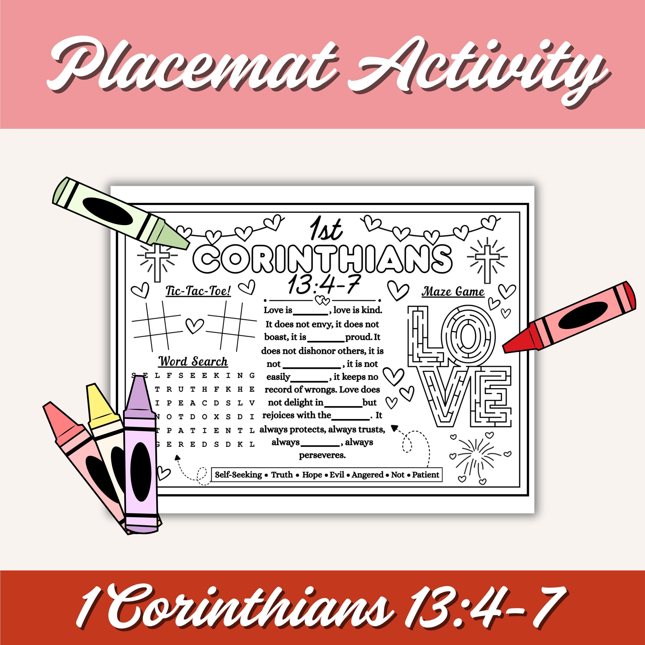 1 Corinthians 13:4–7 Valentine’s Day Activity, Love Bible Craft for ...