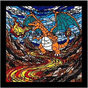 stained glass window full art pokemon card Stained Glass Charizard Card