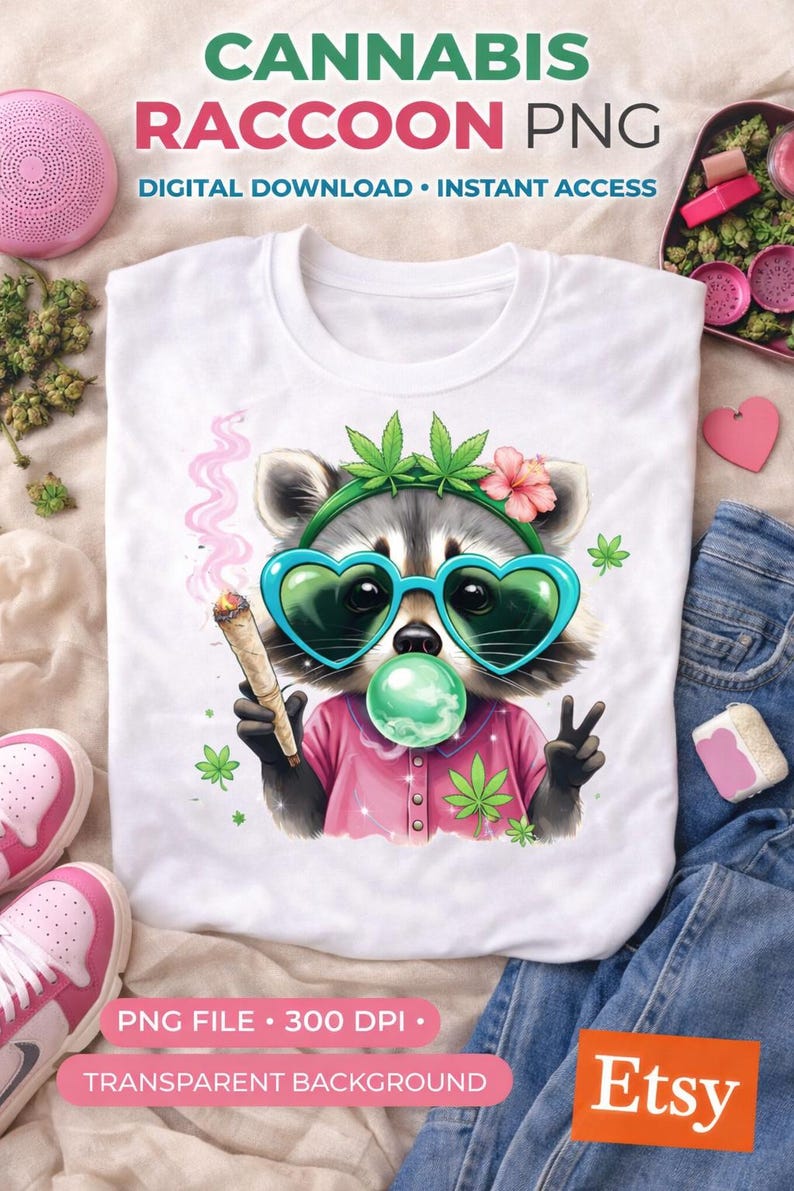 420 Racoon PNG, Instant Digital Download, Stoner PNG - Etsy