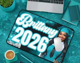 Editable Graduation Mouse Pad Template Canva | Personalized Grad Gift 2026 | Senior Photo Mouse Pad Design | Class of 2026 Gift Idea Digital