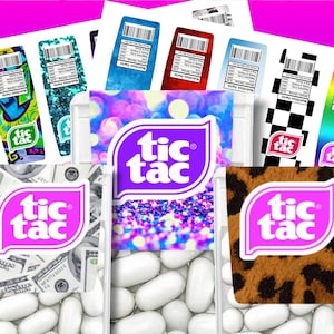 Tic Tac Label Wraps Digital Download | Editable Canva Template | Trendy Printable Candy Labels | Custom Party Favor Stickers