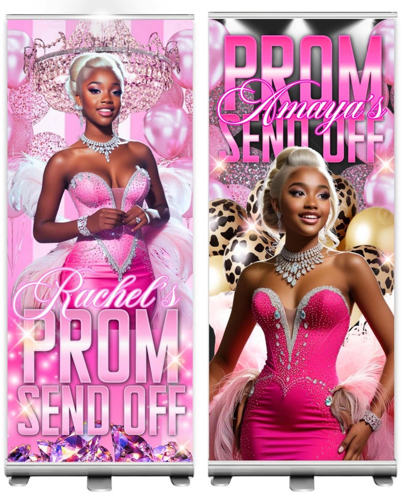 Send Off Program Banner Prom Send off Banner Template, Graduation Party Backdrop (canva ...