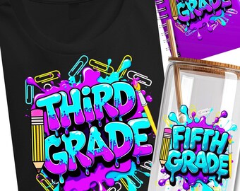 Back to School Shirt Bundle | Pre-K to 5th Grade Shirts | Kids Grade Level Tee | Classroom Outfit | First Day of School Shirt Set, Canva PRO