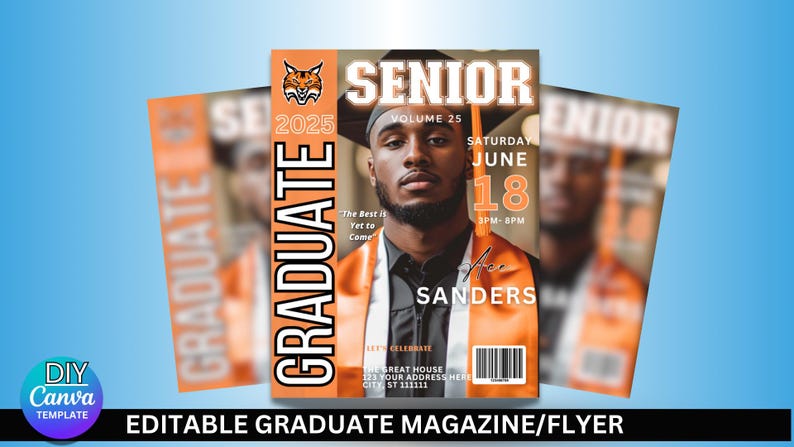 Graduation Vol 2025 Graduation Magazine Cover Templates | Senior Keepsake (editable ...