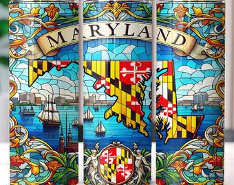 Maryland Tumbler Wrap Design | 20oz Straight Tumbler (Digital Download)