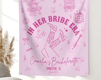Western Bachelorette Party Tapestry: Disco Cowgirls Banner Backdrop