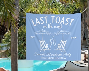 Custom Coastal Bachelorette Party Tapestry: Beach Bach Banner Backdrop