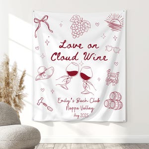 Wine Bachelorette Party Banner, Nappa Valley Bach Weekend Decor , Winery Bachelorette Photo Backdrop Decor ,Vino before Vows Bach Tapestry