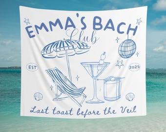 Beach Bachelorette Party Banner: Last Toast Tapestry Backdrop