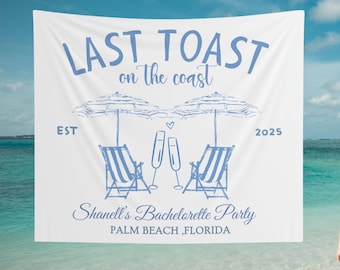 Custom Bachelorette Party Tapestry: Coastal Beach Banner Backdrop