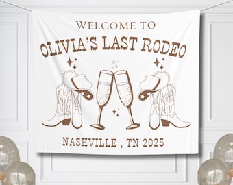 Last Rodeo Banner Custom Western Bachelorette Party Decor Cowgirl Bridal Shower Backdrop Last Ride Party Sign Nashville Bach Wall Tapestry