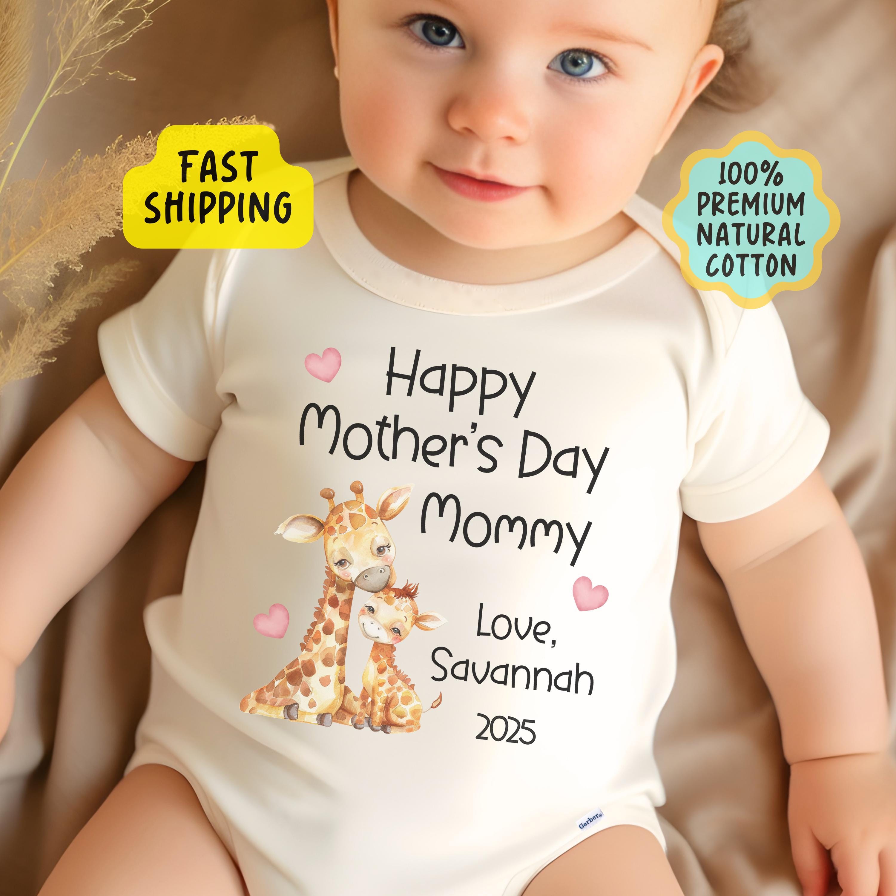 Happy Mother's Day Mommy Baby Onesies® With Child's Name and Year ...