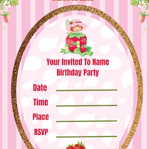 strawberry shortcake birthday invitation