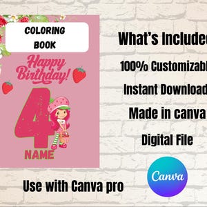 strawberry shortcake birthday coloring book
