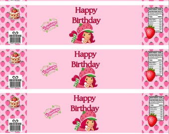 strawberry shortcake water labels