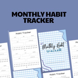 Monthly Habit Tracker Printable Landscape, 30 Day Habit Challenge, Wheel of Habits, Habit Tracker Template, Routine Tracker