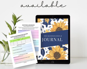 Digital manifestationsjournal – Attraktionslagen, tacksamhet och välbefinnandeplanerare i PDF-format för daglig utveckling av tankesätt