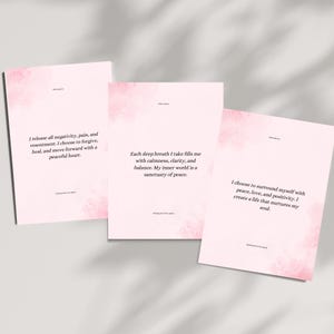 Tarjetas de Afirmaciones Imprimibles / Frases Positivas de Amor Propio / Baraja de Motivación Diaria / Regalo de Conciencia Plena y Bienestar / Descarga Digital