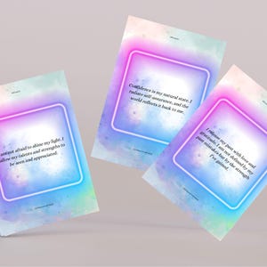 Carte di affermazione di fiducia / Motivazione all'amor proprio / Citazioni positive stampabili digitali / Manifestazione e mazzo di ispirazione quotidiana
