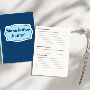 Manifestation Journal Printable | Gesetz der Anziehung, Kalender | Dankbarkeit & Affirmation Notizbuch | Vision Board Arbeitsheft | A4 A5 Letter