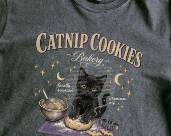 Funny Baking Shirt,  Cat Mom Shirt, Spooky Baker Lover Gift, Halloween Black Cat Tee