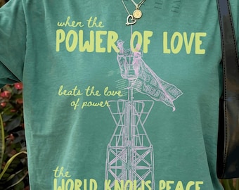 World Peace T-Shirt, Inspirational Quotes, Protesters Climb Empire State, NYC Comfort Colors Peaceful Protest Gift