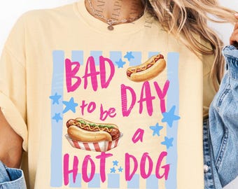 Funny 4th Of July Shirt, Bad Day To Be A Hot Dog Comfort Colors Shirt