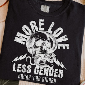 Nonbinary Shirt, More Love Less Gender Cropped Tee, Enby Comfort Colors Tee