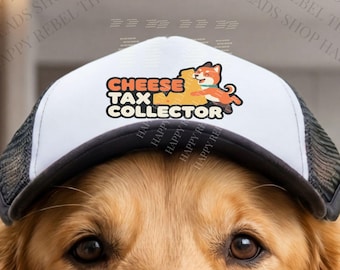 Funny Cheese Dog Trucker Hat For Dogs, Pet Costume, Dog Mom Gift