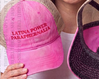 Embroidered Latina Power Paraphernalia Trucker Hat, Latina Feminist Hat, Girl Power Hat, Latina Gift
