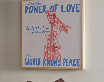 World Peace Wall Art, Inspirational Quotes, Peaceful Protesters Climb Empire State Canvas Art for Living Room, Study, Office