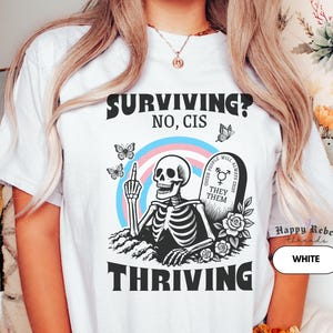 Trans Pride Skeleton Shirt, Comfort Colors Pride Tee, Queer People Will Always Exist, My Pronouns Are, They Them Shirt, Trans Rights Shirt