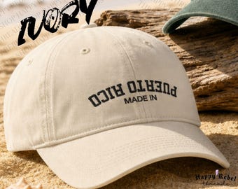 Embroidered Made in Puerto Rico Hat, Washed Dad Hat, Boricua Cap, Nuevayol Hat, Bronx Girl Gift, Puerto Rican Pride