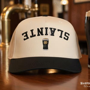 Embroidered Sláinte Baseball Cap, Upside Down St Patricks Day, Funny Irish Beer Hat, Unisex Adjustable Snapback