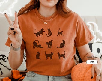 Mystical Space Cat Shirt, Witchy Cat Lover Gift, Halloween Cat Shirt, Comfort Colors Witchcore Tee, Cosmic Cat Shirt, Spooky Season Tee