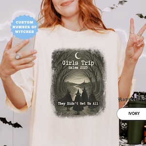 Custom Salem Girls Trip Comfort Colors Shirt, Time To Get Wicked Shirt, Feminist Halloween Bachelorette Shirt, Spooky Season Witch Crew Tee
