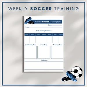 Ultimate Soccer Training Planner | Weekly Schedule & Tracker | Digital Download | BLUE