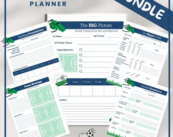 Youth Soccer Coaching Planner Bundle | Practice Plans, Player Tracking (PDF)