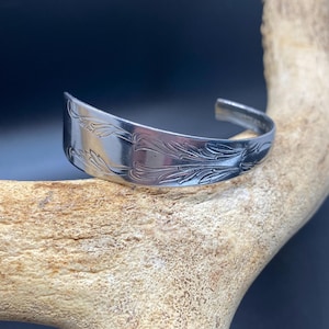 Silverware Cuff Bracelet-Carved