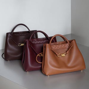 Genuine Smooth Leather Tote Bag | Small & Large Knot Shoulder Crossbody | Luxury Top Handle Handbag for Evening Party Everyday Essentials