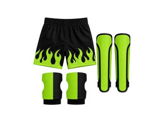 pro wrestling biker shorts with draw string, kneepads and kickpads