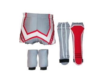 pro wrestling biker shorts with draw string, kneepads and kickpads. Pre made