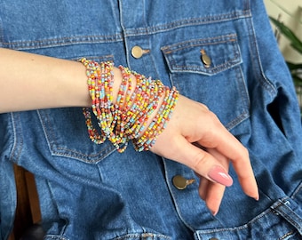 Multicolor Seed Bead Necklace – Layered Boho Statement | Earth Tones | Festival-Ready