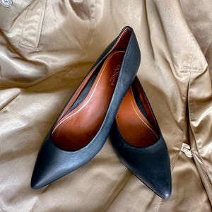 Vionic Black Pointed Toe Flats – EU 40 / US 8.5 | Leather Orthotic Comfort Shoes