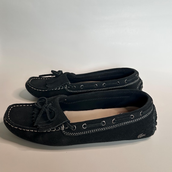 Lacoste Paris Black Suede Driving Loafers – Size 7 - Etsy display picture 2