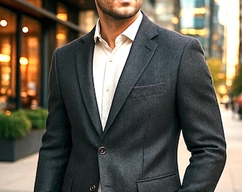 PAL ZILERI Lab Blazer Black Solid Silk Blend Men's Suit Jacket