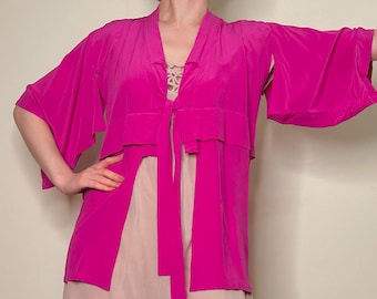 Top stile kimono vintage 100% seta – Eleganza senza tempo, taglie S-L